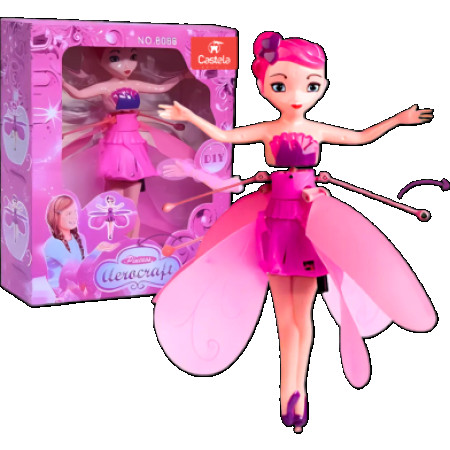 Magic Flying Fairy Sensor Doll – Hand Control Flying Princess Toy- pink